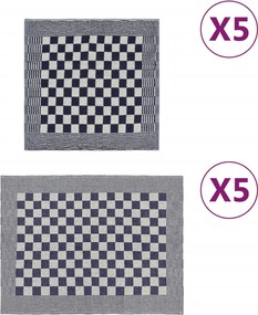 vidaXL Set de prosoape, 10 buc., albastru și alb, bumbac