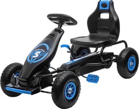 HOMCOM Go kart cu pedale pentru copii, Go kart de curse cu scaun reglabil, cauciucuri gonflabile, amortizor | Aosom Romania