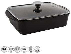 Oală din aluminiu neaderent cu capac din sticlă Orion Grande, 35 x 22,5 cm