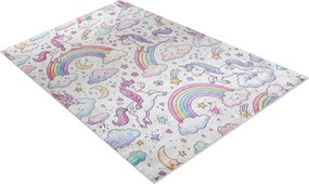 BAMBINO 61400 covor lavabil Inorog, curcubeu pentru copii anti-alunecare - cremă / roz