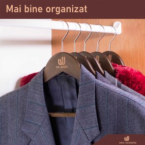 Set Umerase Tricouri din Lemn cu Margini de Catifea și Design Clasic