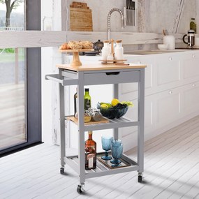 Carucior de servire, natural / negru, ARETE Carucior de servire, natural / gri, ARETE