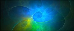 Tablou cu abstracțiune albastră (120x50 cm)