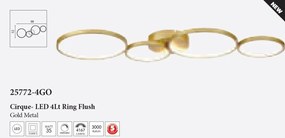 Lustra LED decorativa metal auriu Cirque 4Lt Ring