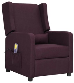 3093392 vidaXL Fotoliu rabatabil de masaj, cu ridicare, violet, textil