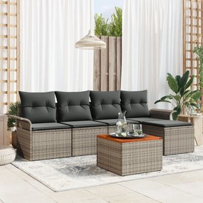 vidaXL Set de canapea de grădină cu perne gri din ratan Acacia