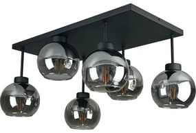 Lustră aplicată NESSA 6xE27/60W/230V negru/negru fumuriu