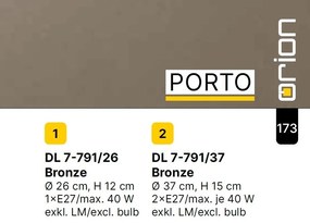 Plafoniera stil clasic PORTO D-37cm bronz
