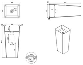 Lavoar freestanding din compozit Rune Mani 40 cm
