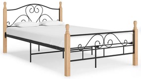 vidaXL Cadru de pat, negru, 120x200 cm, metal