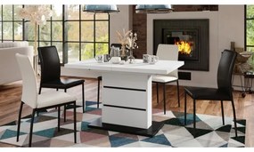 Masă extensibilă PAOLO alb/negru