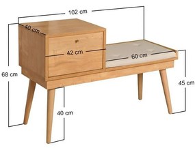 Bancă Urban Cream and Oak