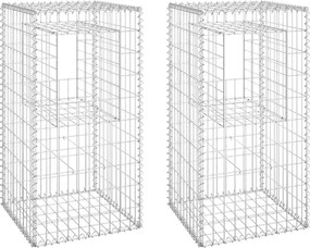 vidaXL Stâlpi tip coș gabion, 2 buc., 50x50x100 cm, fier