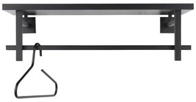 Cuier de perete negru cu raft din metal 76 cm Simplon – Spinder Design