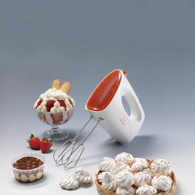 Mixer de mana Ariete MIXY 1541/00, 250 W, 5 viteze, Turbo, Alb/Portocaliu