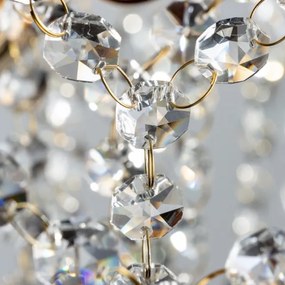 Lustră de cristal aplicată Brilagi CRYSTAL 6xE14/60W/230V auriu