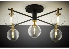 Lustră aplicată Jupiter 2035 FIGARO 5xG9/10W/230V negru/auriu/bej/transparent