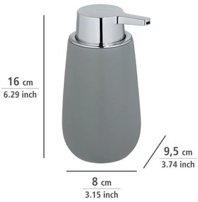 Dozator de săpun lichid gri din ceramică 320 ml Badi – Wenko