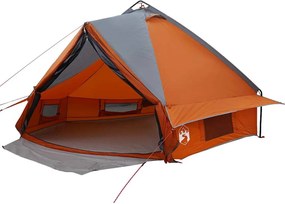 vidaXL Cort Teepee pentru 6 persoane cu acoperiș Gri și Portocalie