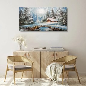 Tablou canvas Iarna Zăpadă Pădure Natura