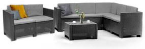 Set de mobilier de grădină de colț City Big cu 7 locuri, grafit