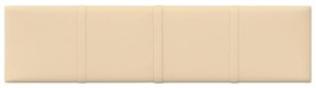 Panouri de perete, 12 buc., crem, 60x15 cm, textil, 1,08 m   12, Crem, 60 x 15 cm