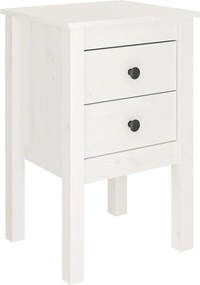 vidaXL Noptieră, alb, 40x35x61,5 cm, lemn masiv de pin