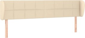 vidaXL Tăblie de pat cu aripioare crem 183x23x78/88 cm material textil