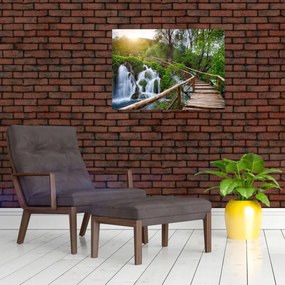 Tablou pe sticlă - Lacurile Plitvice (70x50 cm)