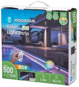 Bandă LED RGB solară dimabilă LED/5W/3,2V 5+2m IP65 + telecomandă