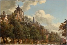 Tablou - Jan van der Heyden, View Down a Dutch Canal, reproducere (90x60 cm)