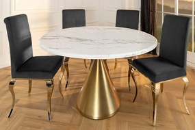 Masa Rotunda, Metal, Auriu, Marmura Optic, ELEGANCIA 130cm, A-45898 VC