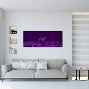 Tablou ci inima violetă (120x50 cm), în 40 de alte dimensiuni noi