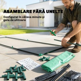 Outsunny Sera de Balcon cu Ușă și Ferestre Rulante, Sera pentru Grădină cu Structură din Oțel și Acoperiș PE, pentru Plante, Legume, Flori, Fructe, Anti UV, 170x68x200 cm, Verde | Aosom Romania