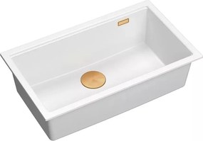 Chiuveta compozit incastrata Quadron Logan 110 alb - cupru 76x44 cm
