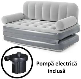 Canapea gonflabila plusata Bestway cu pompa inclusa 186 x 145 x 64 cm