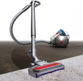 Aspirator fara sac Dyson Cinetic BigBall Absolute 2 447250-01, 700 W, 150 AW, 0,8 l, 35 cicloni, Redresare automata in caz de rasturnare, 5 accesorii, Nichel/Albastru