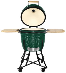 Kerámia faszéngrill oldalpolcokkal, 46 cm ráccsal
