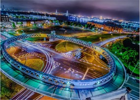 Tablou panorama orașului nocturn (70x50 cm)