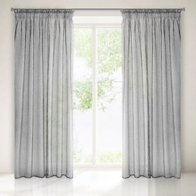 Draperie gri originală cu paiete și agățare pe bandă încreţită