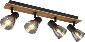 Plafoniera cu 4 spoturi directionabile design modern CLAUDE negru, maro