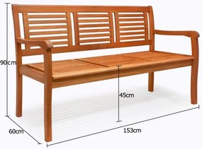 Deuba Banca de gradina - Eucalipt - 153 cm