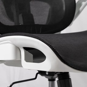 Scaun de birou ergonomic din mesh cu suport lombar și brațe rabatabile OFF 440 alb