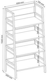 Raft Culoare Alb / Stejar, OLSEN A