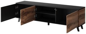 Comoda TV Random RTV2 stejar wotan/negru - L180 x A40 x h52 cm