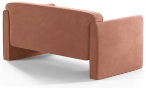 Canapea roz cu tapițerie din catifea 140 cm Abby – Micadoni