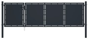 vidaXL Poartă de grădină, antracit, 350 x 100 cm, oțel