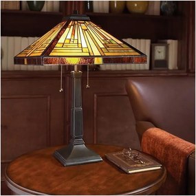 Elstead QZ-STEPHEN-TL - Lampă de masă Tiffany STEPHEN, 2x E27/60W/230V
