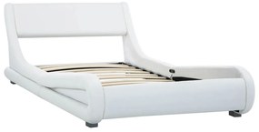 285708 vidaXL Cadru de pat, alb, 90 x 200 cm, piele ecologică