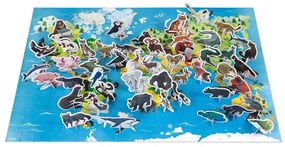 Puzzle educativ pentru copii 200 buc. animale pe cale de dispariție Janod